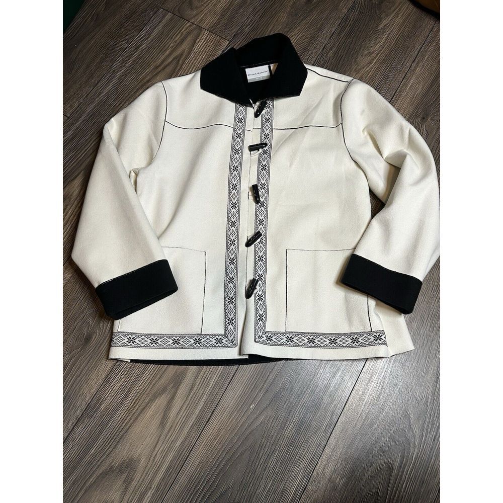 Alfred‎ Dinner Coat Jacket Black & White Women's 34727 Sz 10P
